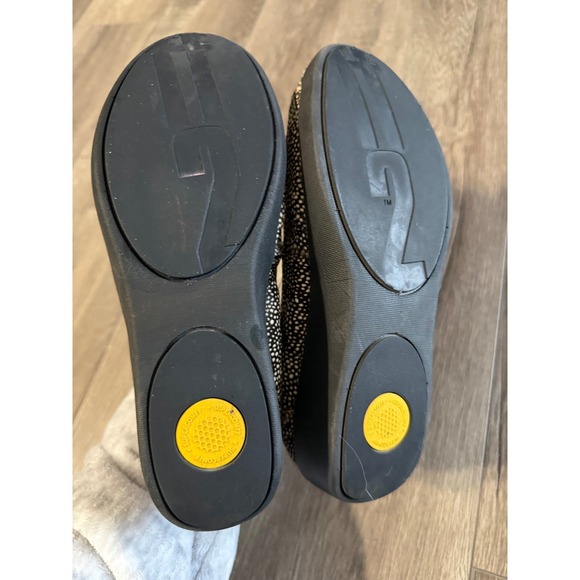 FitFlop Ballerina Pony Ballet Flats Leather Calf Hair Animal Print Sz 8.5 - Picture 5 of 8